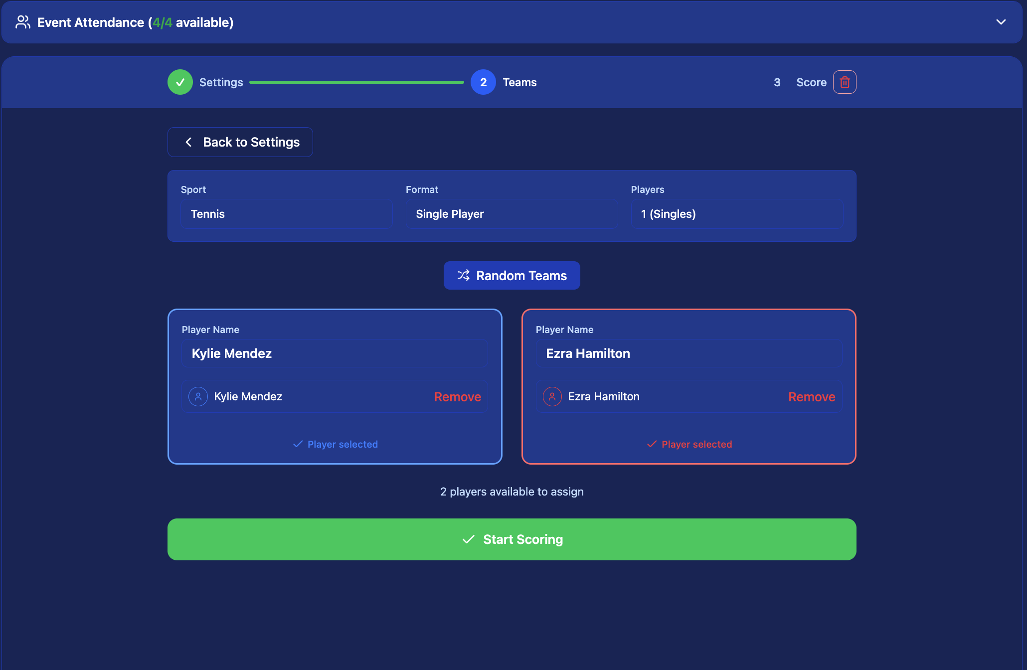 Tennis scoring screen 2