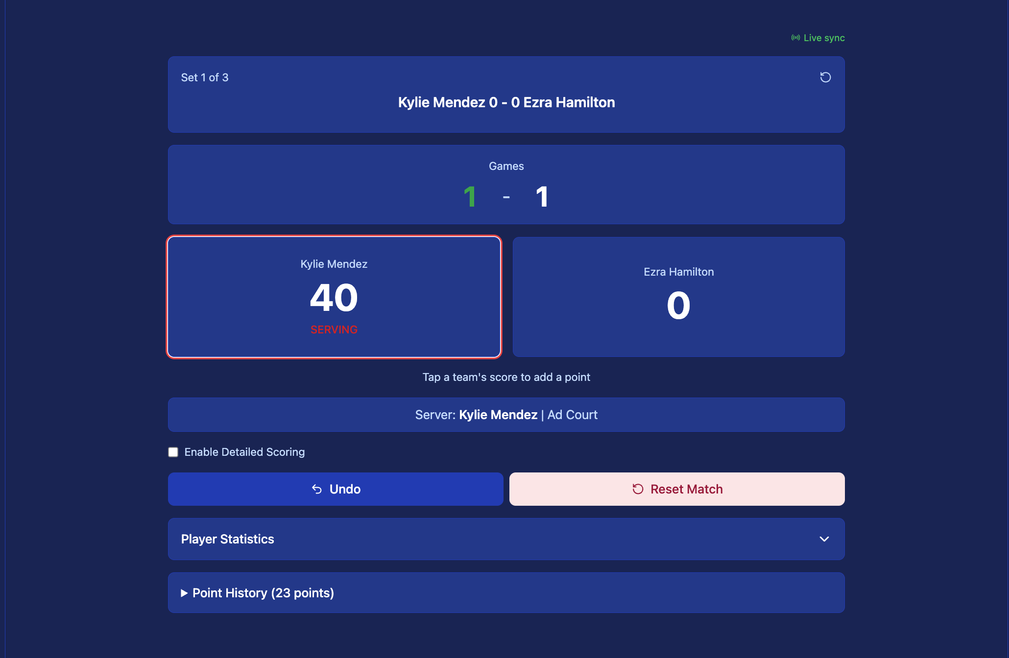 Tennis scoring screen 3